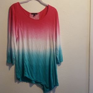 Signature studio pink and green blouse